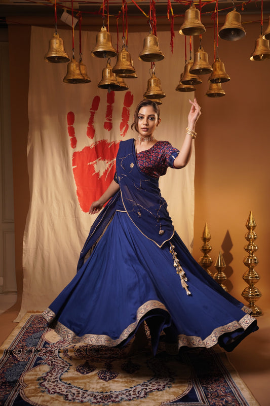 Blue Ajrakh Set