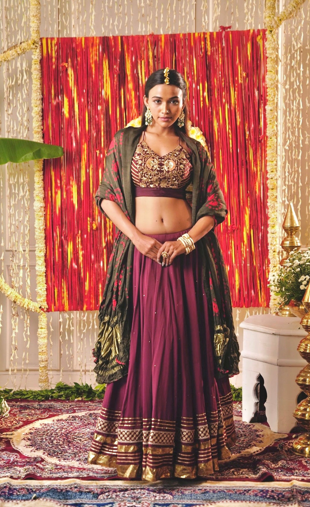 Maroon Wine Set