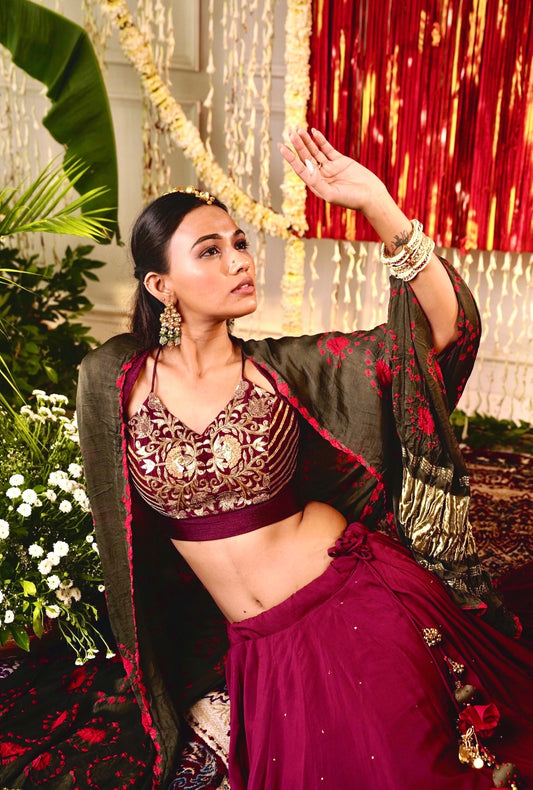 Maroon Wine Set