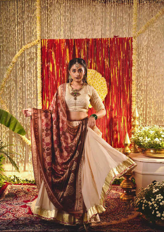 Gold Beige Chaniya Choli